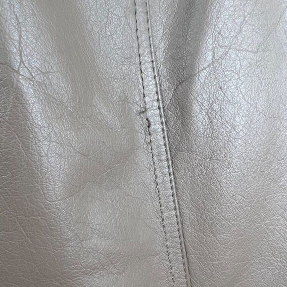 Toffs Women's Leather Taupe Vintage Y2K High Rise Pants Size 6 - Picture 8 of 9